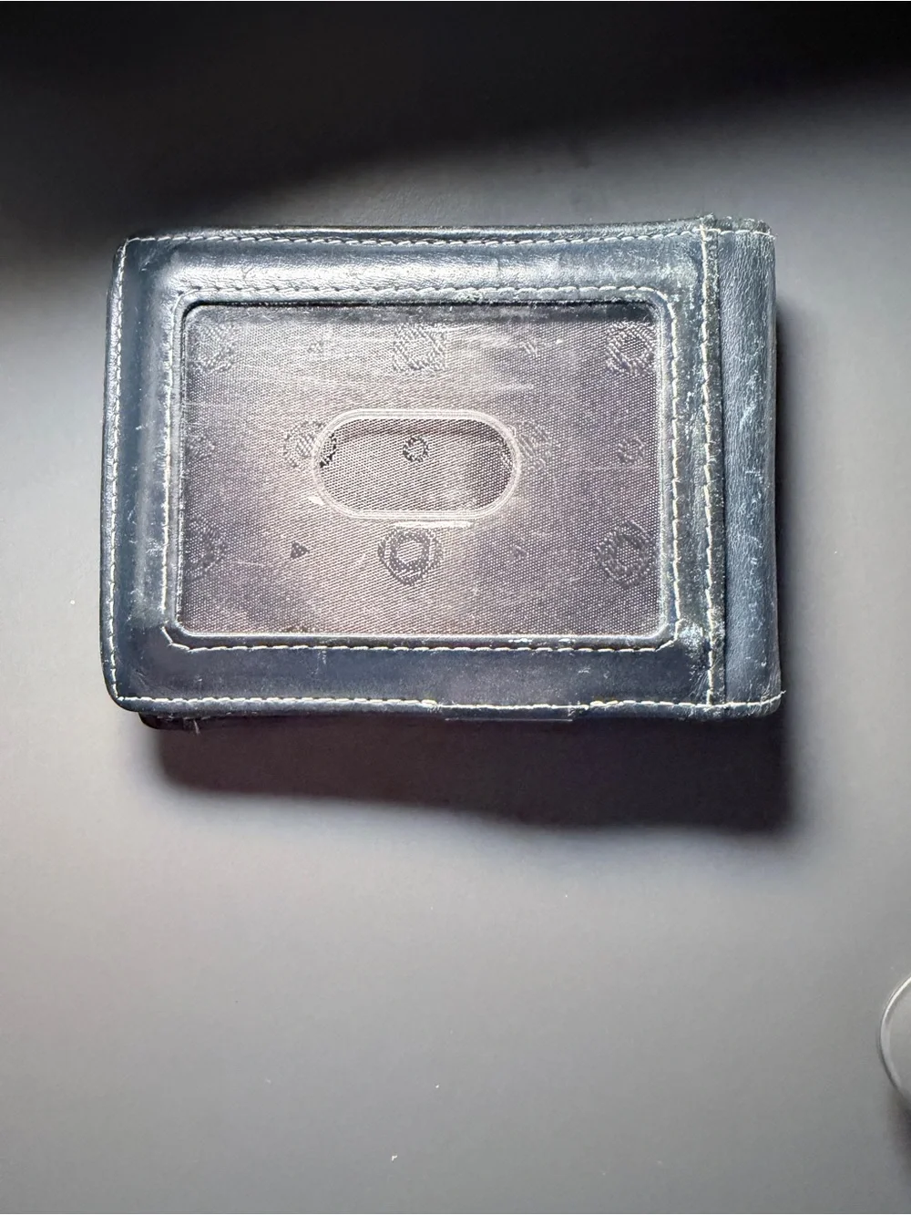 Classic Navy Leather Bifold Wallet